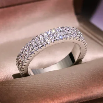 Diamentowa Ślub S925 Srebrny Pierścień w Artystycznym Stylu, Damskie Obrączki dla Zakochanych Par, Luksusowe Biżuteria z Diamentami dla Kobiet