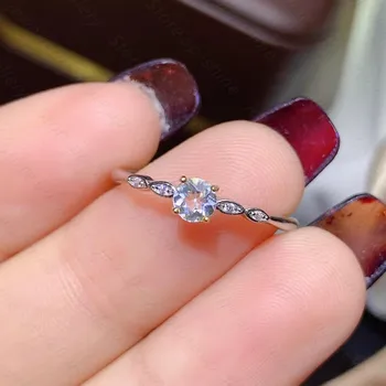 Ekskluzywny nowy damski pierścionek z prawdziwego srebra próby 925 z аквамарином - czyste i przejrzyste, luksusowy i elegancki