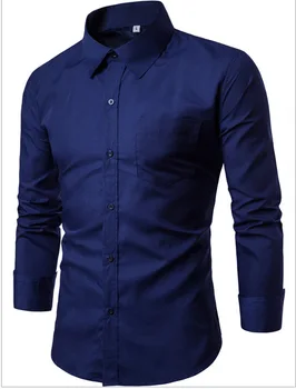 MRMT 2022 firmowa koszula męska z długim rękawem, męskie monochromatyczne biznesowa koszula