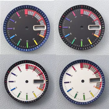 Dial NH36 z niestandardowego logo tęczowa kolorowa tarcza 28,5 mm nadaje się do wymiany akcesoriów do zegarków z mechanizmem NH36
